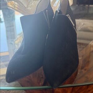 Michael Kors black suede ankle booties,